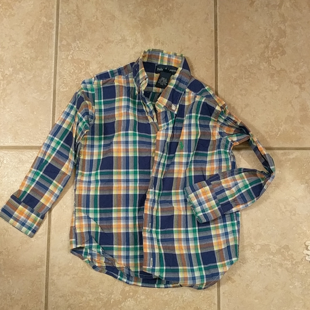 Boy's Ralph Lauren plaid button down shirt